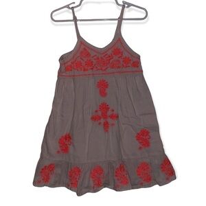 Kid's Mimi & Maggie Light Pink & Coral Embroidered Dress